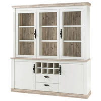 Buffet Florenz weiß Pinie B/H/T: ca. 184x205x44 cm Florenz - weiß (184,00/205,00/44,00cm)