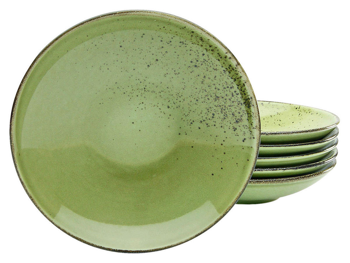 CreaTable Suppenteller NATURE COLLECTION grün Steinzeug D: ca. 22 cm NATURE COLLECTION - grün (22,00cm) - CreaTable