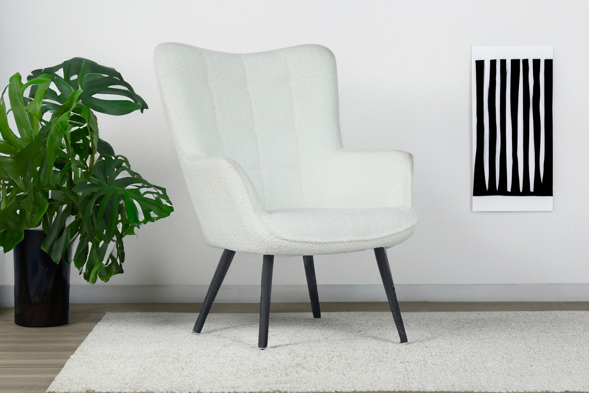 byLIVING Hocker UTA weiß Stoff B/H/T: ca. 72x97x80 cm UTA - weiß (72,00/97,00/80,00cm) - byLIVING