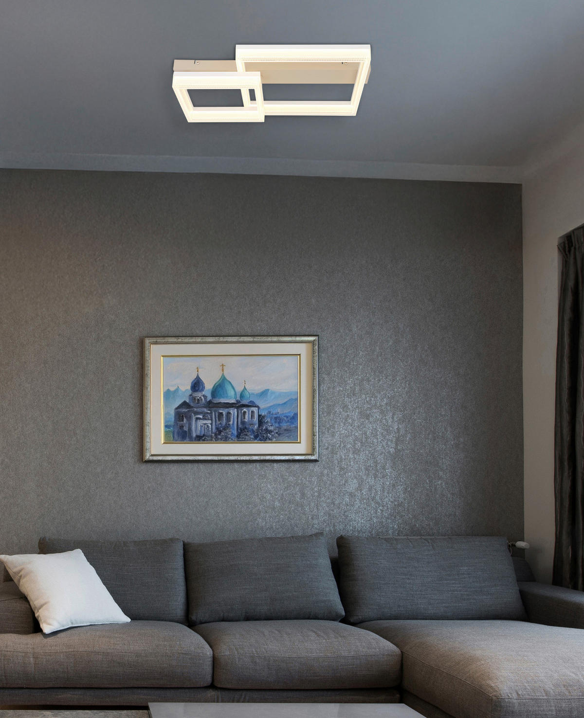 GLOBO Deckenleuchte sand weiß Kunststoff Metall B/H/L: ca. 33x12,3x53 cm 1 Brennstellen Zara - sand/weiß (53,00/33,00/12,30cm) - GLOBO