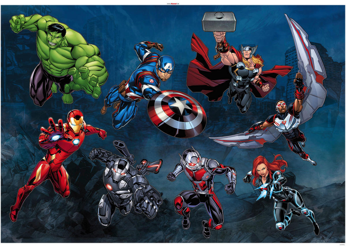 Komar Wandtattoo Avengers Action Disney Avengers Action B/L: ca. 100x70 cm Avengers Action - (100,00/70,00cm) - Komar