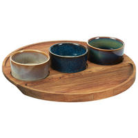 Servierset mehrfarbig Steinzeug B/H/L: ca. 25,5x25,5x5 cm Servierset_4tlg. - mehrfarbig (5,00/25,50/25,50cm)
