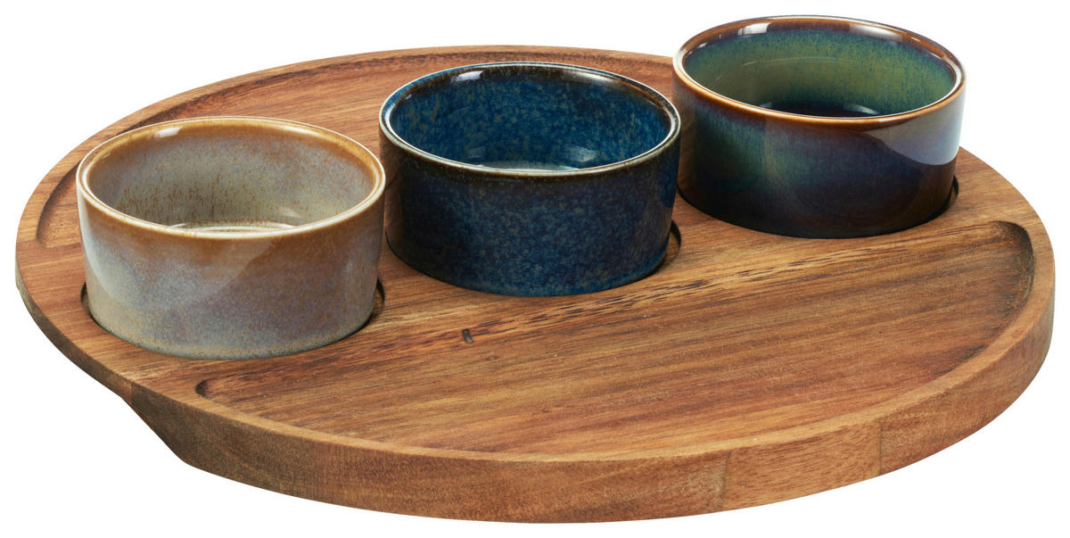 Servierset mehrfarbig Steinzeug B/H/L: ca. 25,5x25,5x5 cm Servierset_4tlg. - mehrfarbig (5,00/25,50/25,50cm)