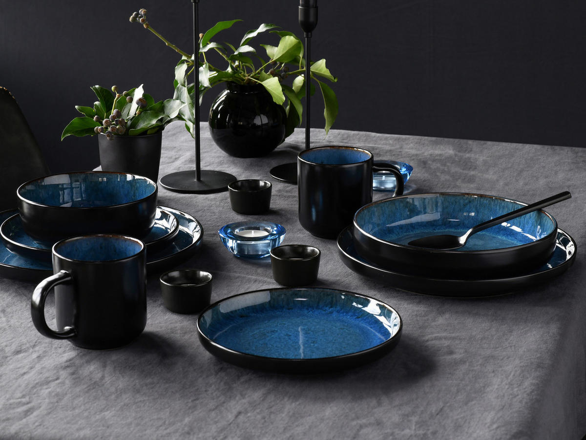 CreaTable Kombiservice Nordic Fjord blau Steinzeug 10 tlg. Nordic Fjord - blau - CreaTable