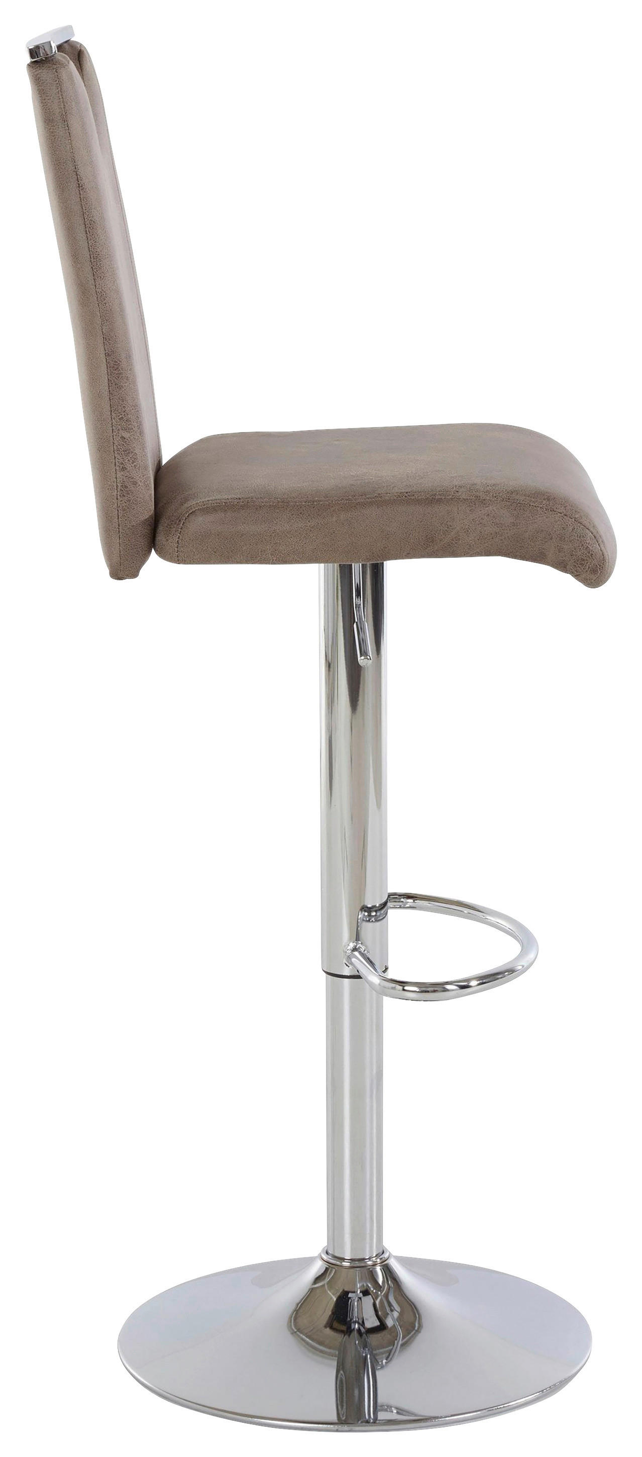 Barhocker FIRE  2er-Set braun Vintage Chrom Stoff Metall FIRE  2er-Set - braun/Chrom - byLIVING
