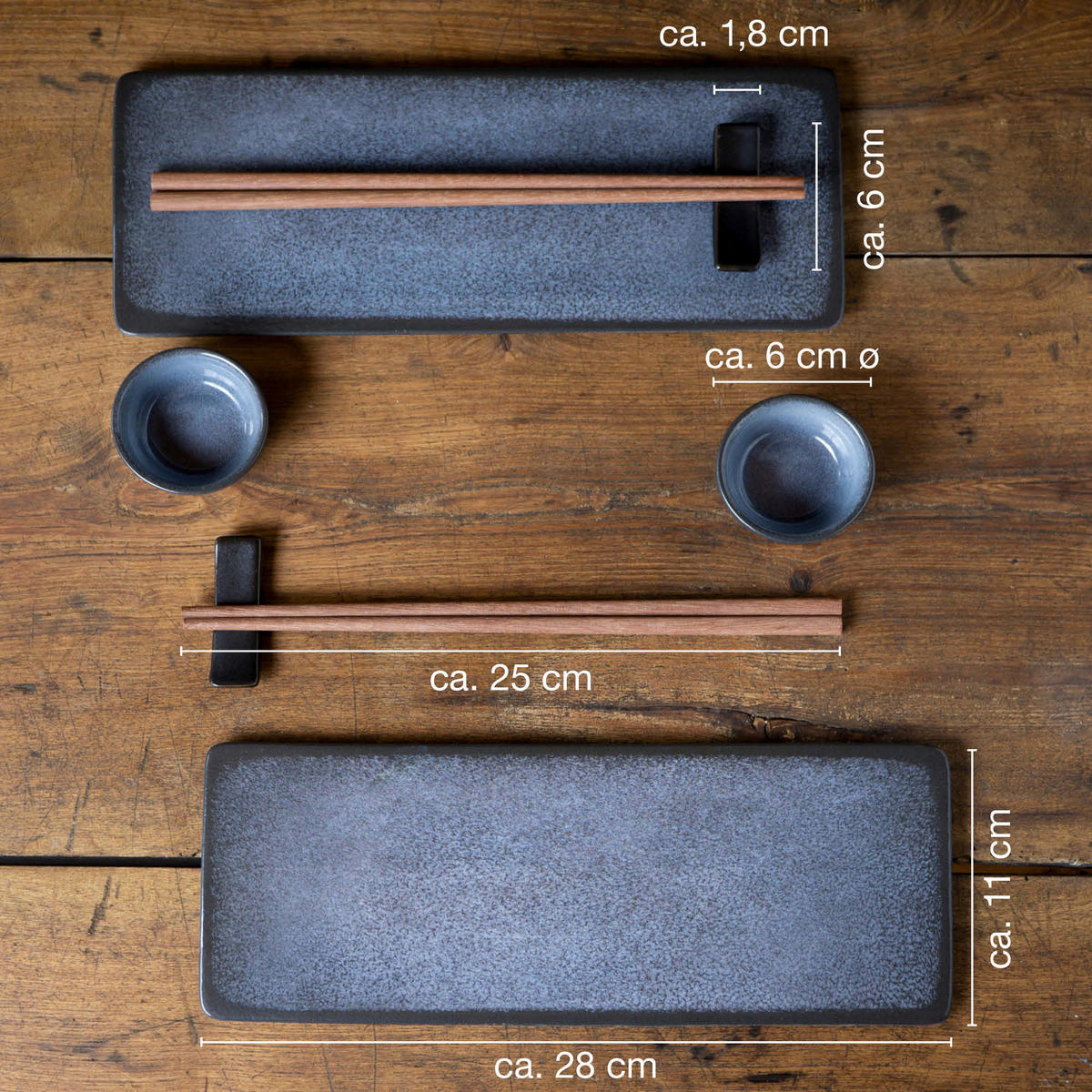 Moritz & Moritz Sushi-Set blau Porzellan Sushiset_10tlg. - blau - Moritz & Moritz