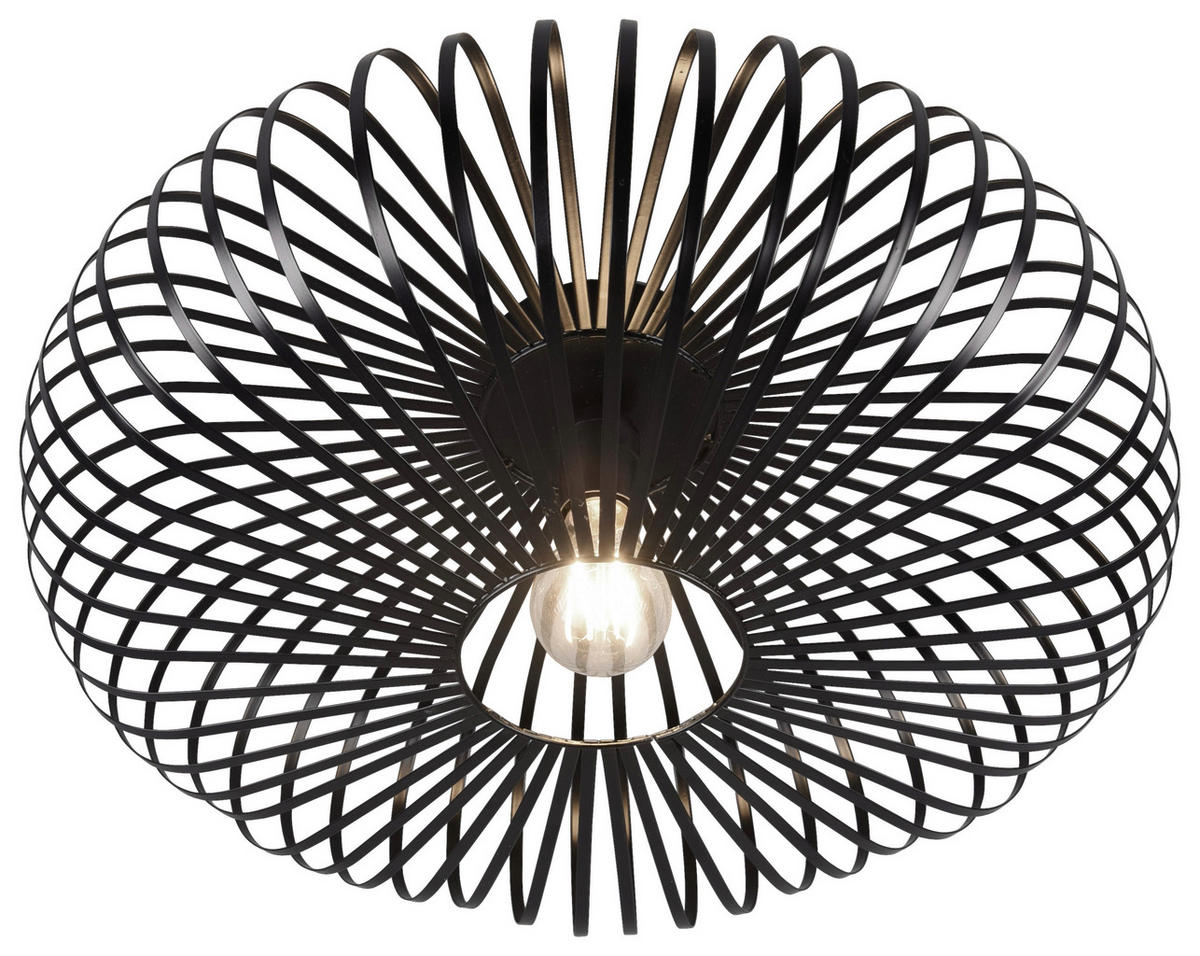 TRIO Deckenleuchte Johann 606905032 mattschwarz Metall H/D: ca. 18x50 cm 1 Brennstellen Johann - mattschwarz (50,00/18,00cm) - Trio