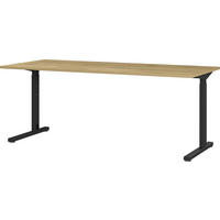Schreibtisch 4253-582 Eiche Grand-Son Nachbildung schwarz B/H/T: ca. 180x80x80 cm 4253-582 - Eiche/schwarz (180,00/80,00/80,00cm) - Germania
