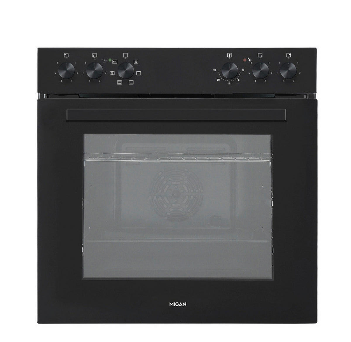 Mican Einbauherdset HSU73S schwarz Edelstahl B/H/T: ca. 59,5x59,5x57,5 cm HSU73S - schwarz (59,50/59,50/57,50cm) - Mican