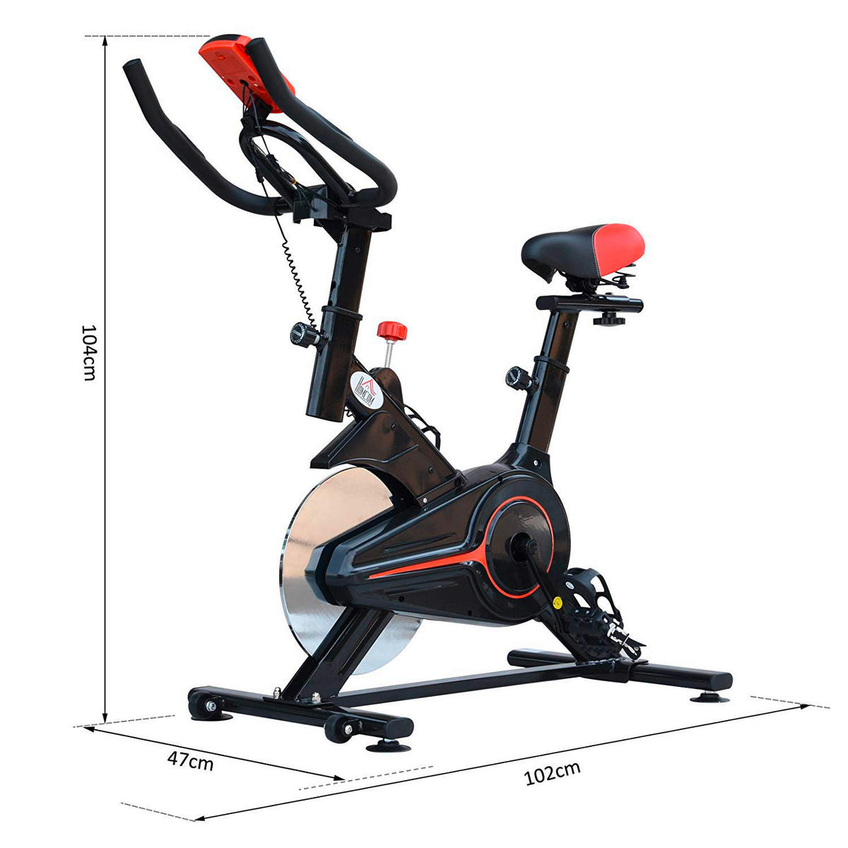 HOMCOM Fitnessfahrrad schwarz Stahl B/H/L: ca. 47x104x102 cm Fitnessfahrrad - schwarz (102,00/47,00/104,00cm) - HOMCOM