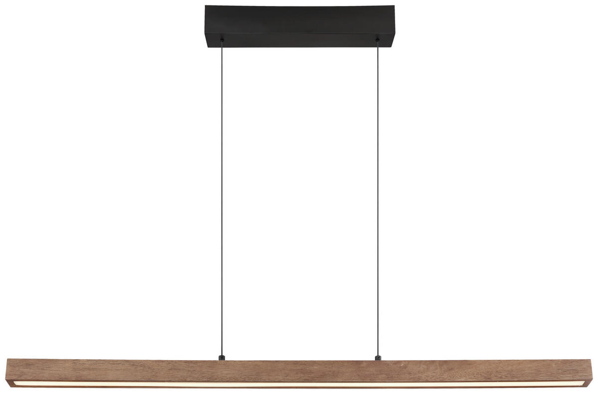GLOBO LED-Pendelleuchte dunkelbraun mattschwarz Metall Kunststoff Holz B/H/T: ca. 4,5x150x115 cm OLIVUS - dunkelbraun/mattschwarz (4,50/150,00/115,00cm) - GLOBO