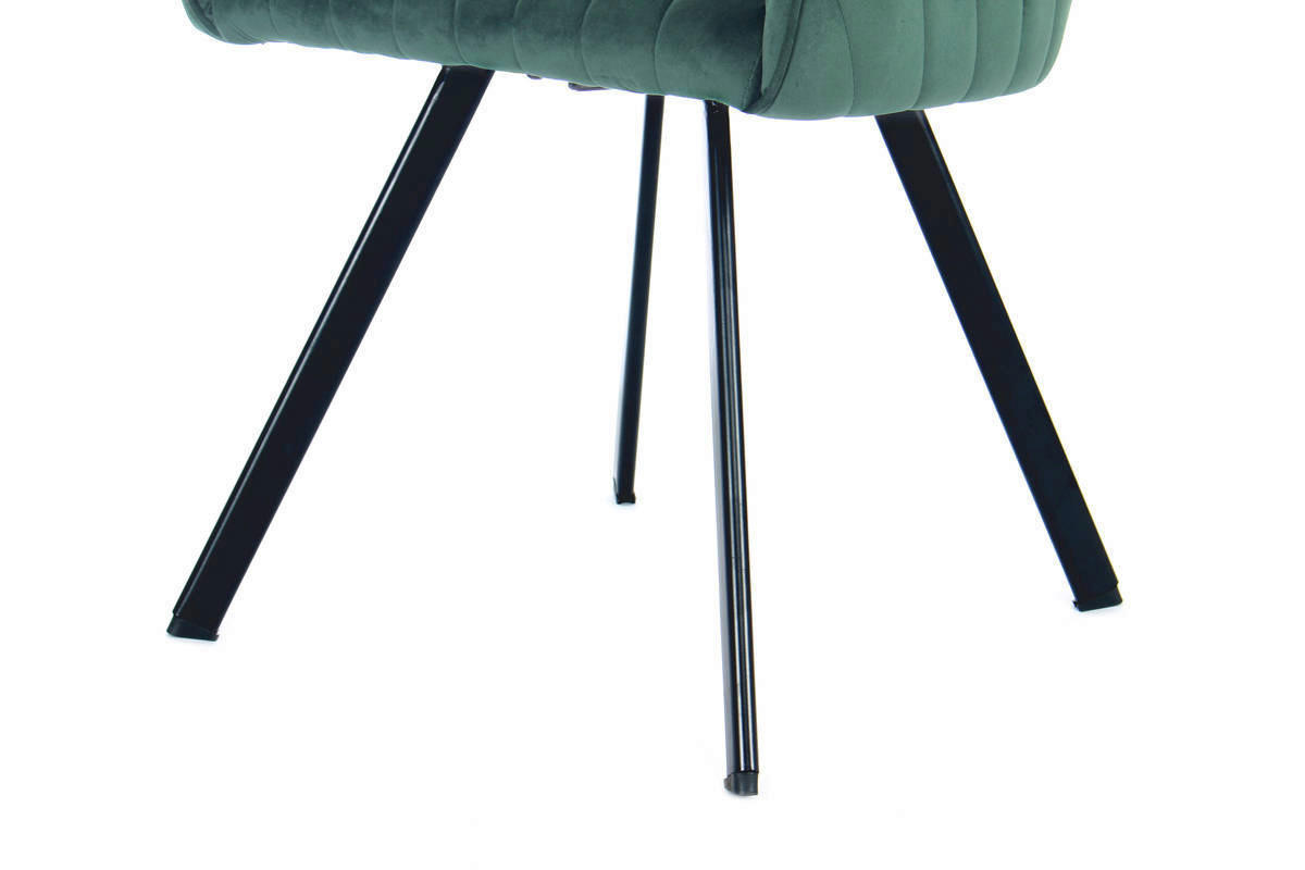 Stuhl Jodie 100 2er dunkelgrün Microfaser B/H/T: ca. 56x86x59 cm Jodie 100 2er - schwarz/dunkelgrün (56,00/86,00/59,00cm) - 360 Living