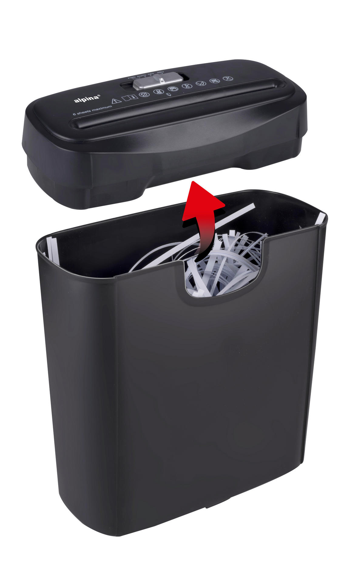 alpina Aktenvernichter schwarz Aktenvernichter - schwarz (29,00/14,00/28,50cm) - alpina
