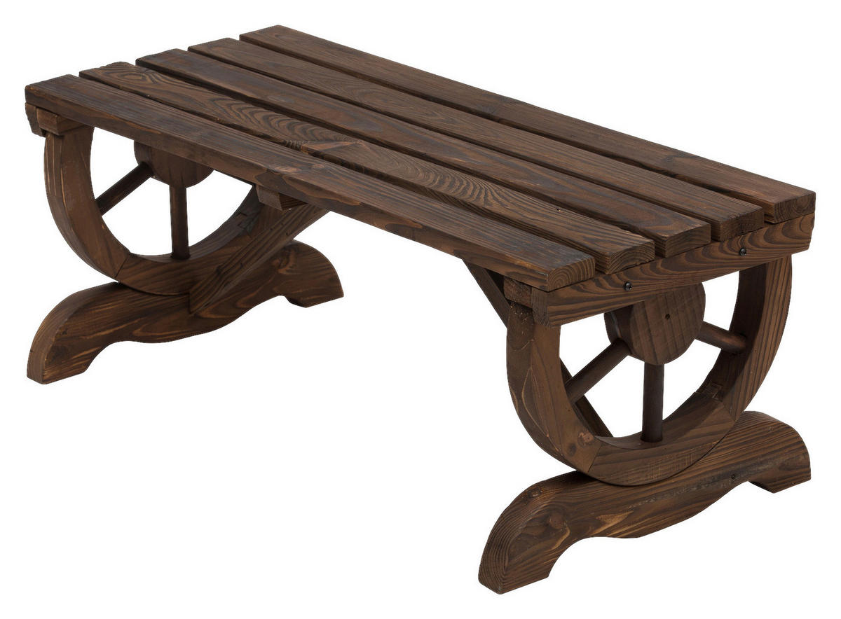 Outsunny Sitzbank braun Holz B/H/T: ca. 105x53x50 cm Sitzbank - braun (105,00/53,00/50,00cm) - Outsunny