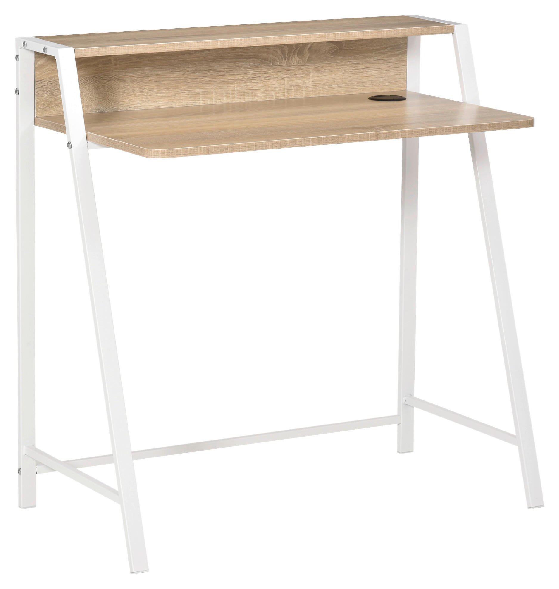 Schreibtisch 836-055AK weiß Eiche Nachbildung B/H/T: ca. 84x85x45 cm günstig online kaufen