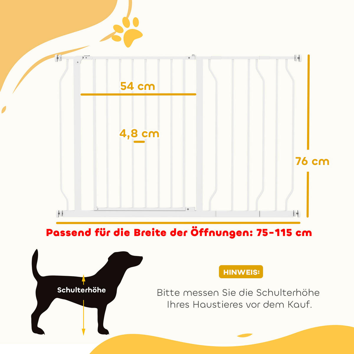PawHut Schutzgitter weiß Kunststoff B/H/L: ca. 3x76x115 cm Schutzgitter - weiß (115,00/3,00/76,00cm) - PawHut