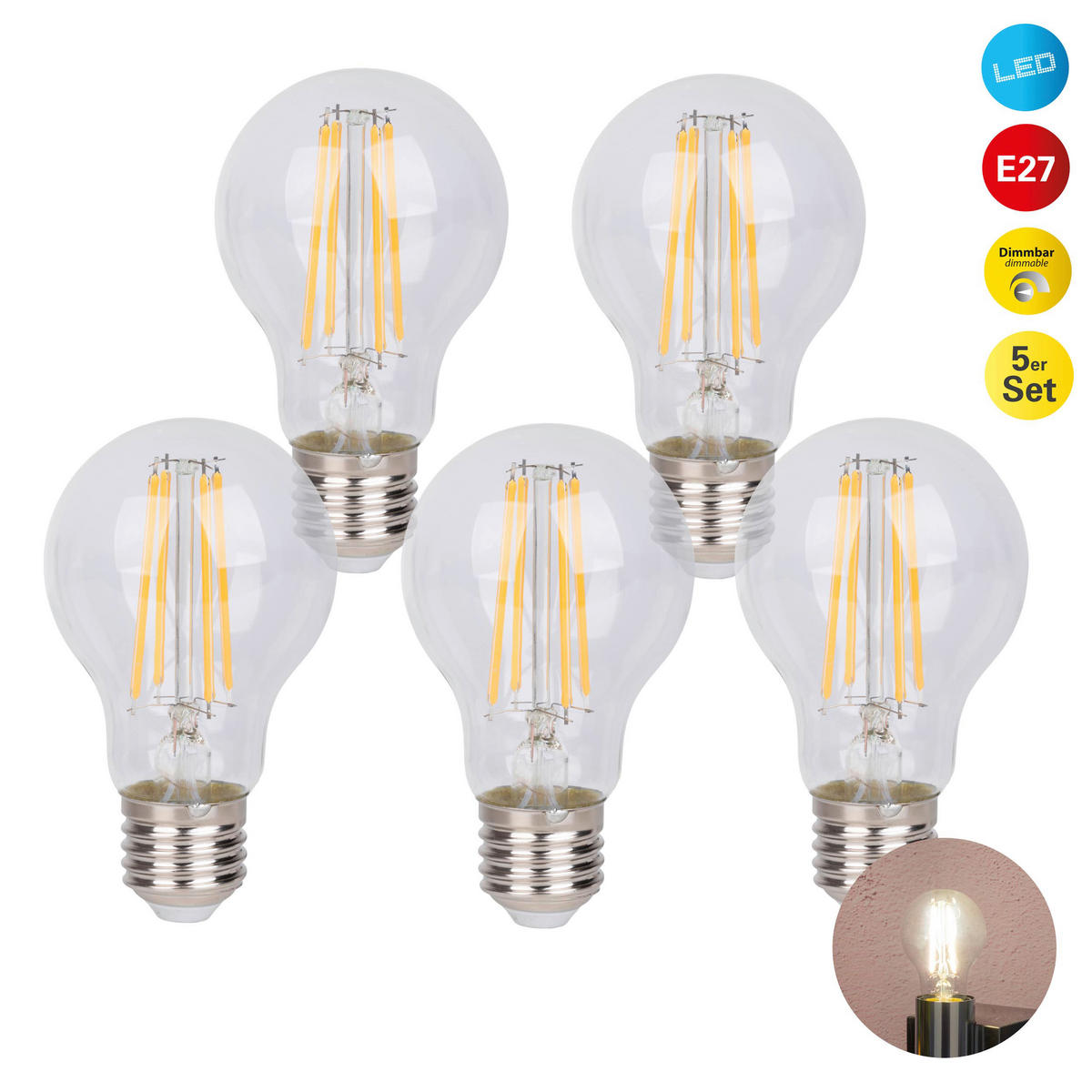 Näve Leuchten LED-Leuchtmittel 4139105 E14 Daffy - transparent (6,00/10,50/6,00cm) - Näve Leuchten