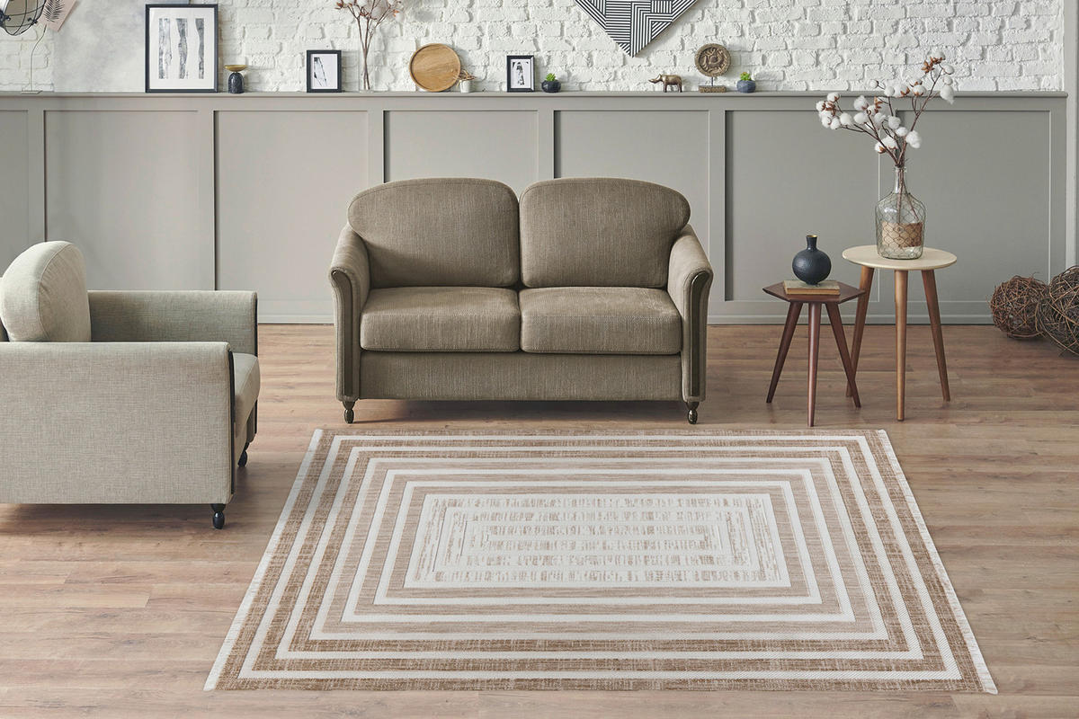 360Living Teppich Sarai braun B/L: ca. 120x170 cm Sarai - braun/beige (120,00/170,00cm) - 360Living