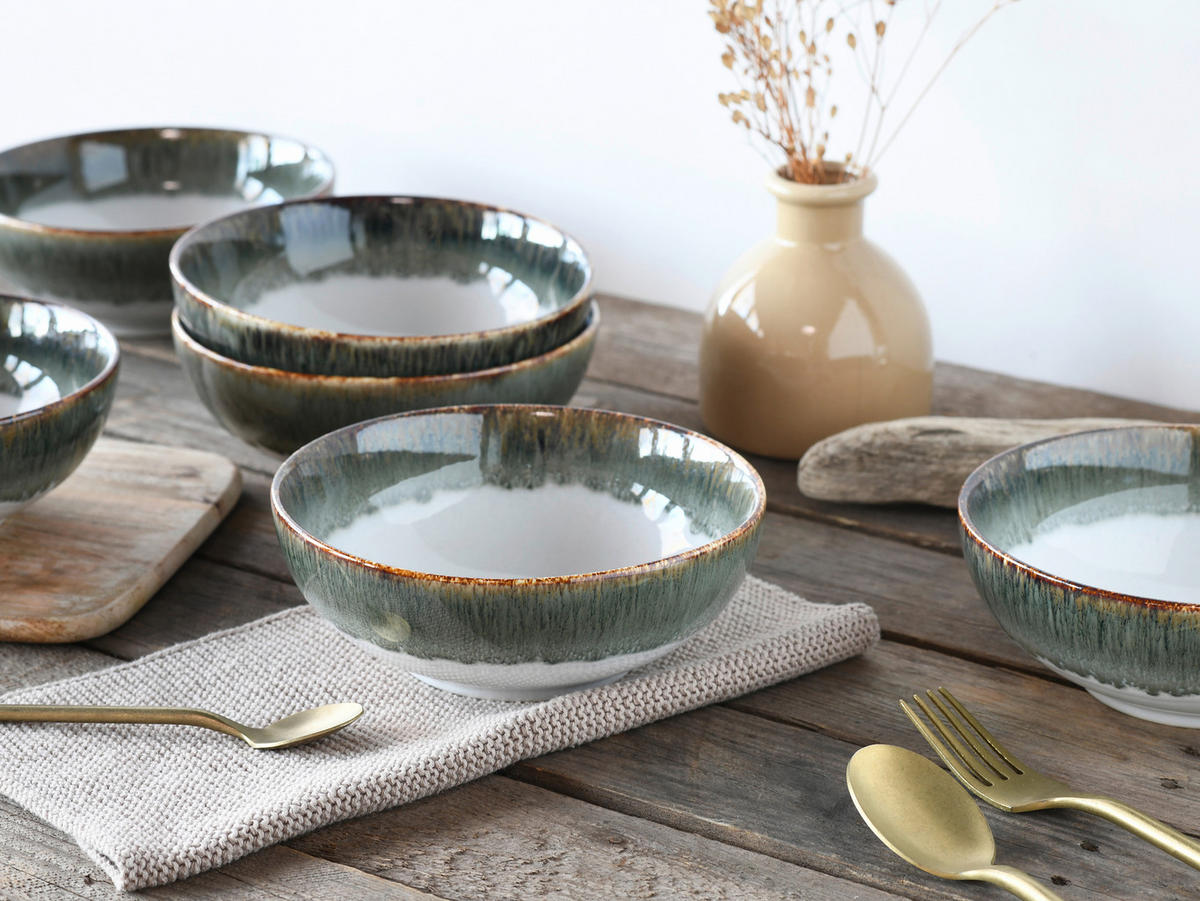 CreaTable Schüssel-Set Cascade grau Steinzeug Cascade - grau - CreaTable