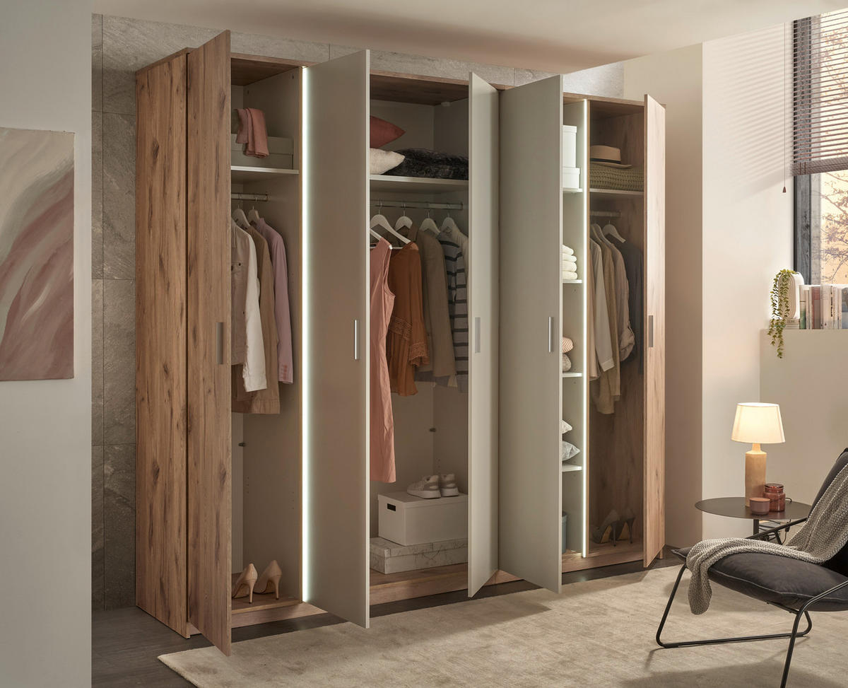 Kleiderschrank Moledo Eiche Viking Nachbildung B/H/T: ca. 251x227x60 cm Moledo - (251,00/227,00/60,00cm)