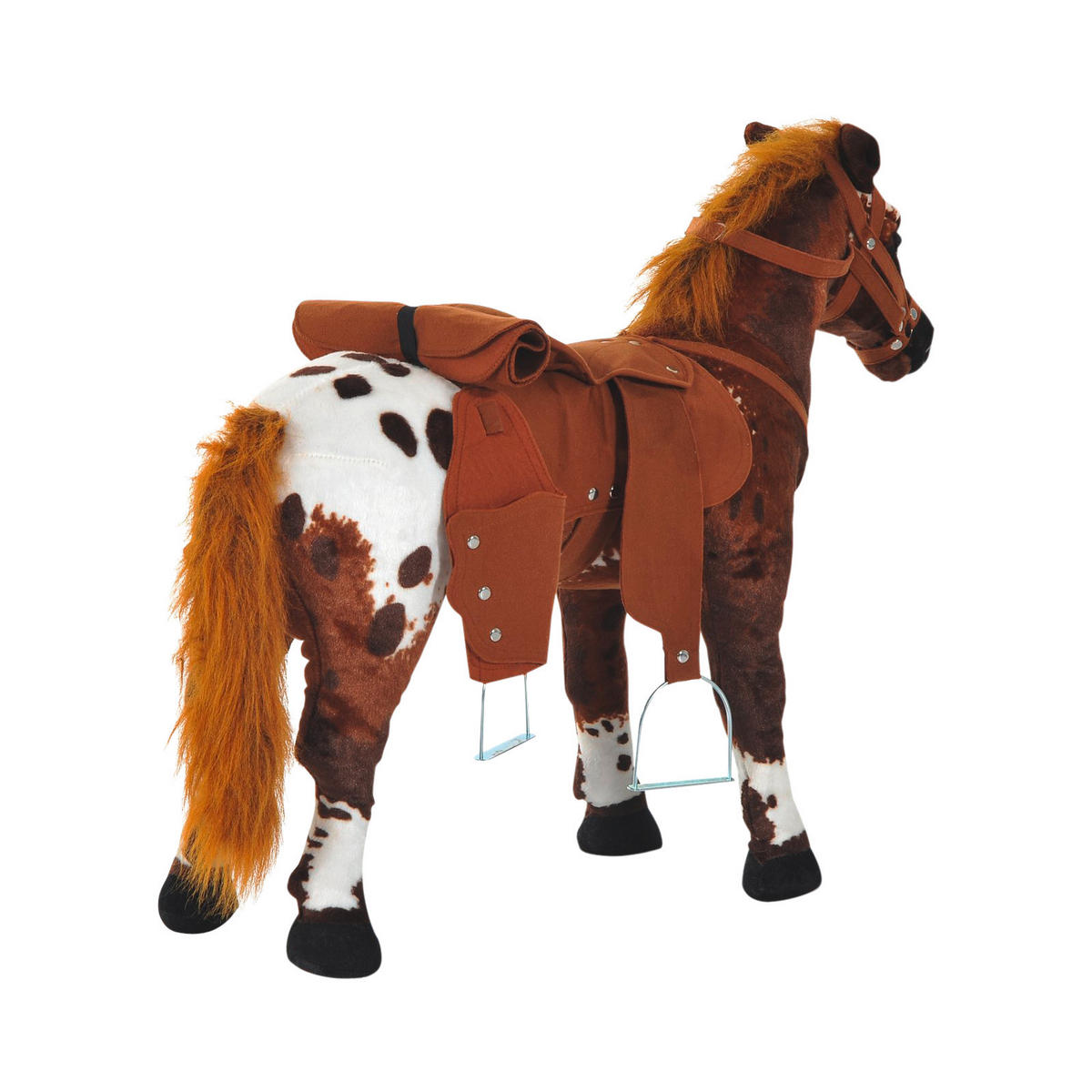 HOMCOM Kinder Schaukelwippe B/H/L: ca. 28x60x85 cm Kinder_Reitpferd - braun (85,00/28,00/60,00cm) - HOMCOM