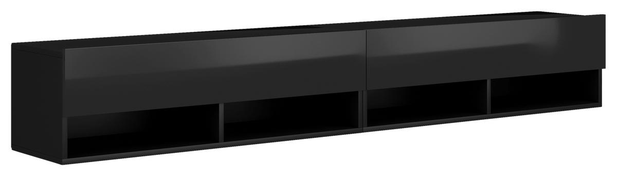 TV-Board Derby schwarz matt schwarz Hochglanz B/H/T: ca. 200x30x31 cm Derby - schwarz (200,00/30,00/31,00cm) - WIPMEB