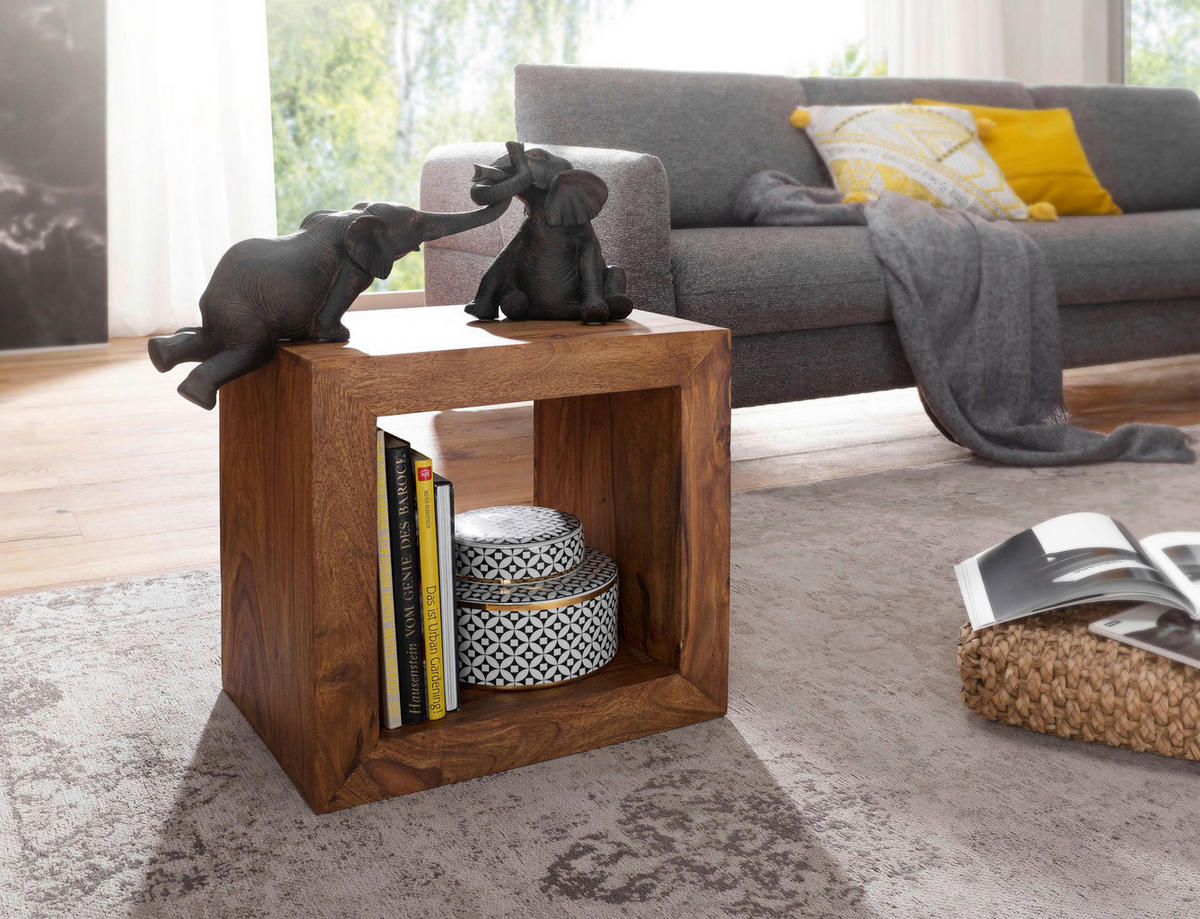 Standregal natur B/H/T: ca. 44x44x33 cm Standregal Cube - natur (44,00/44,00/33,00cm) - Wohnling