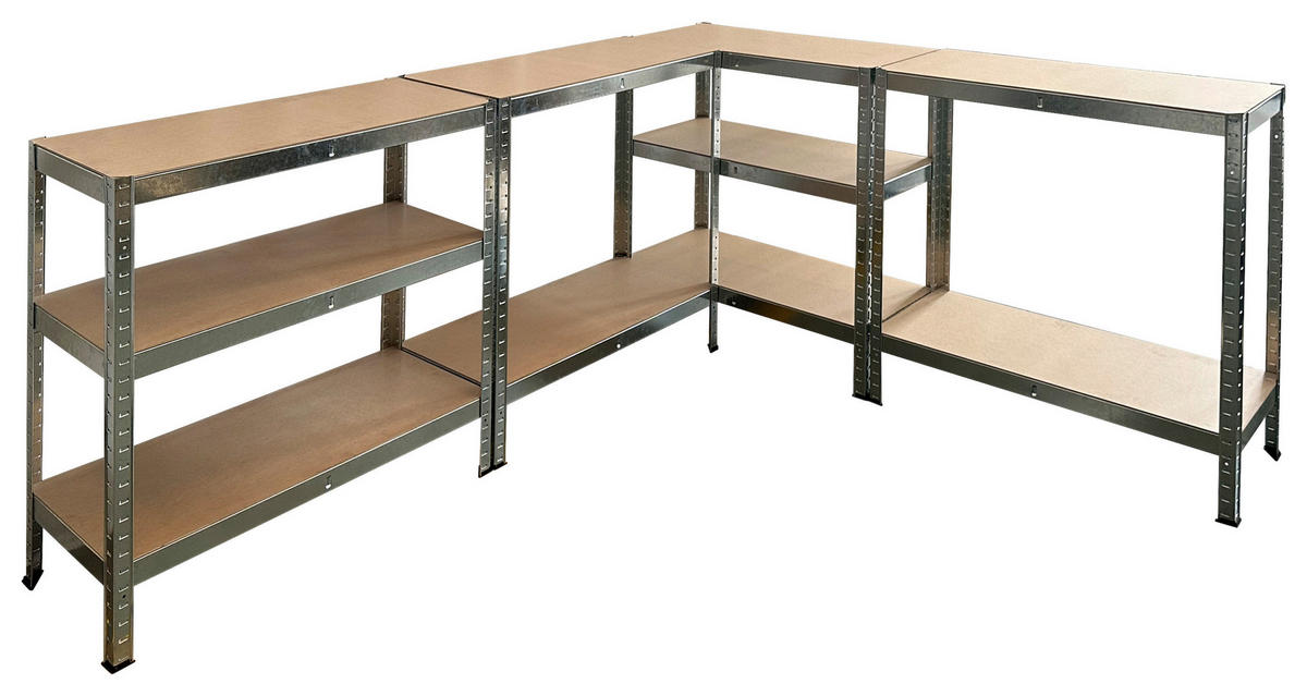 Schwerlaststeckregal 2er-Set verzinkt B/H/T: ca. 200x200x60 cm Schwerlaststeckregal 200x200x60cm V - verzinkt (200,00/200,00/60,00cm)