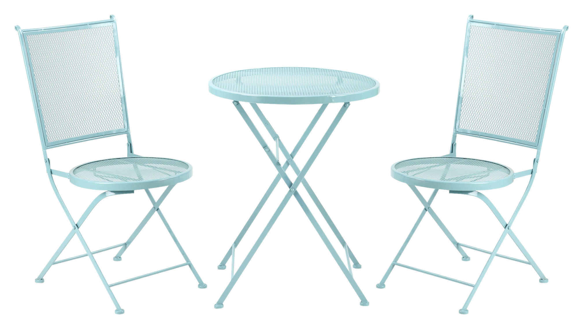 Outsunny Balkonset hellblau Metall H/D: ca. 70x56 cm Balkonset - hellblau (56,00/70,00cm) - Outsunny