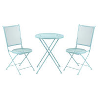 Outsunny Balkonset hellblau Metall H/D: ca. 70x56 cm Balkonset - hellblau (56,00/70,00cm) - Outsunny