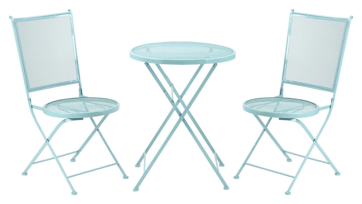 Outsunny Balkonset hellblau Metall H/D: ca. 70x56 cm Balkonset - hellblau (56,00/70,00cm) - Outsunny
