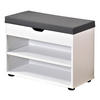 Kesper Schuhschrank mit Sitzkissen weiß Spanplatte B/H/L: ca. 30x45x60 cm Schuhschrank_mit_Sitzkissen - weiß/grau (60,00/30,00/45,00cm) - Kesper