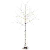 LED-Außenleuchte weiß schwarz H/D: ca. 150x80 cm BIRCH - weiß/schwarz (80,00/150,00cm) - GLOBO