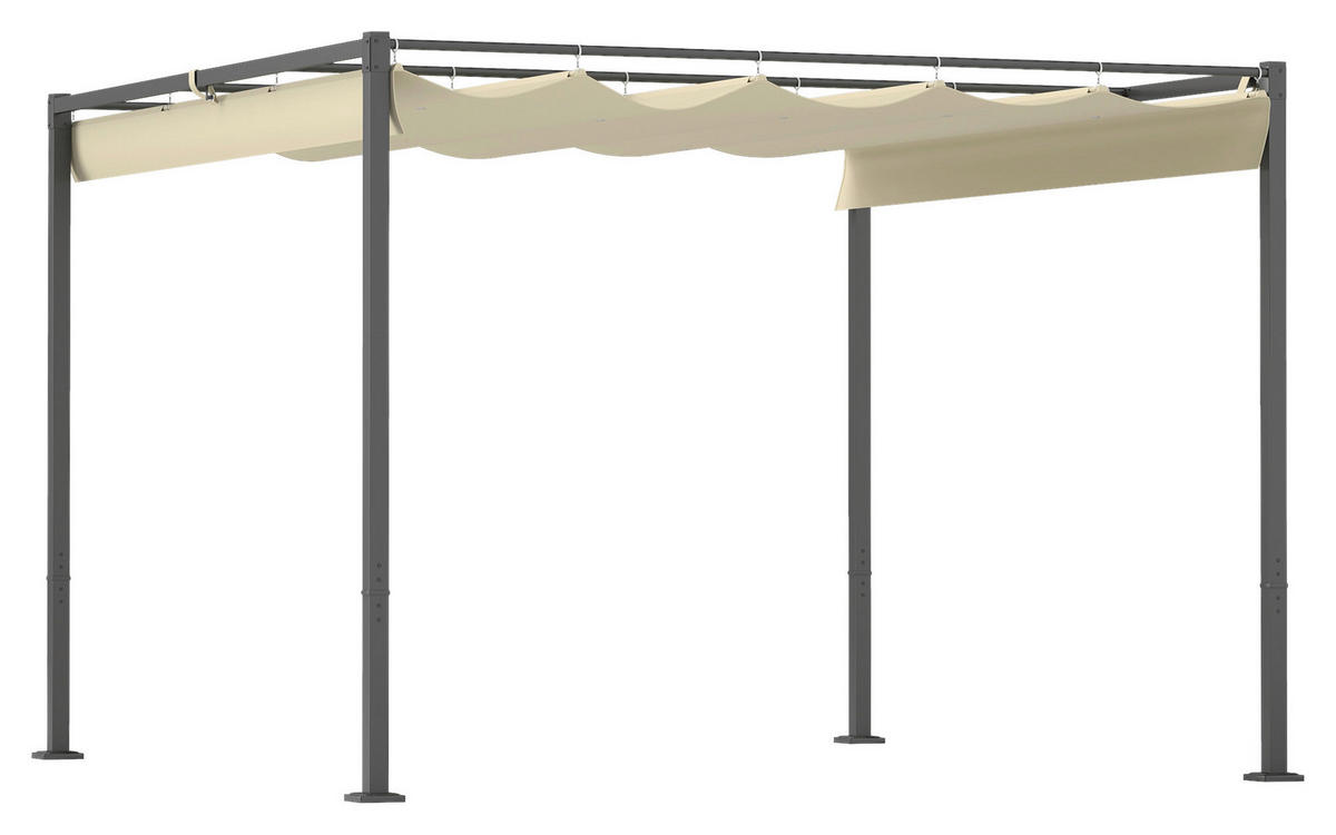 Outsunny Pergola beige Metall B/H/L: ca. 297x221x298 cm Pergola - beige (298,00/297,00/221,00cm) - Outsunny