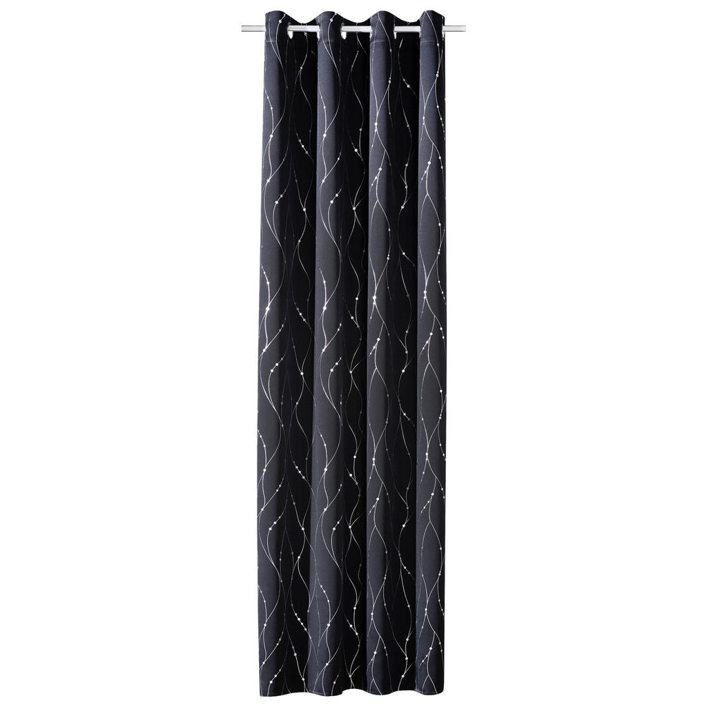 Thumbnail - Verdunklungsvorhang Napoli schwarz B/L: ca. 135x245 cm