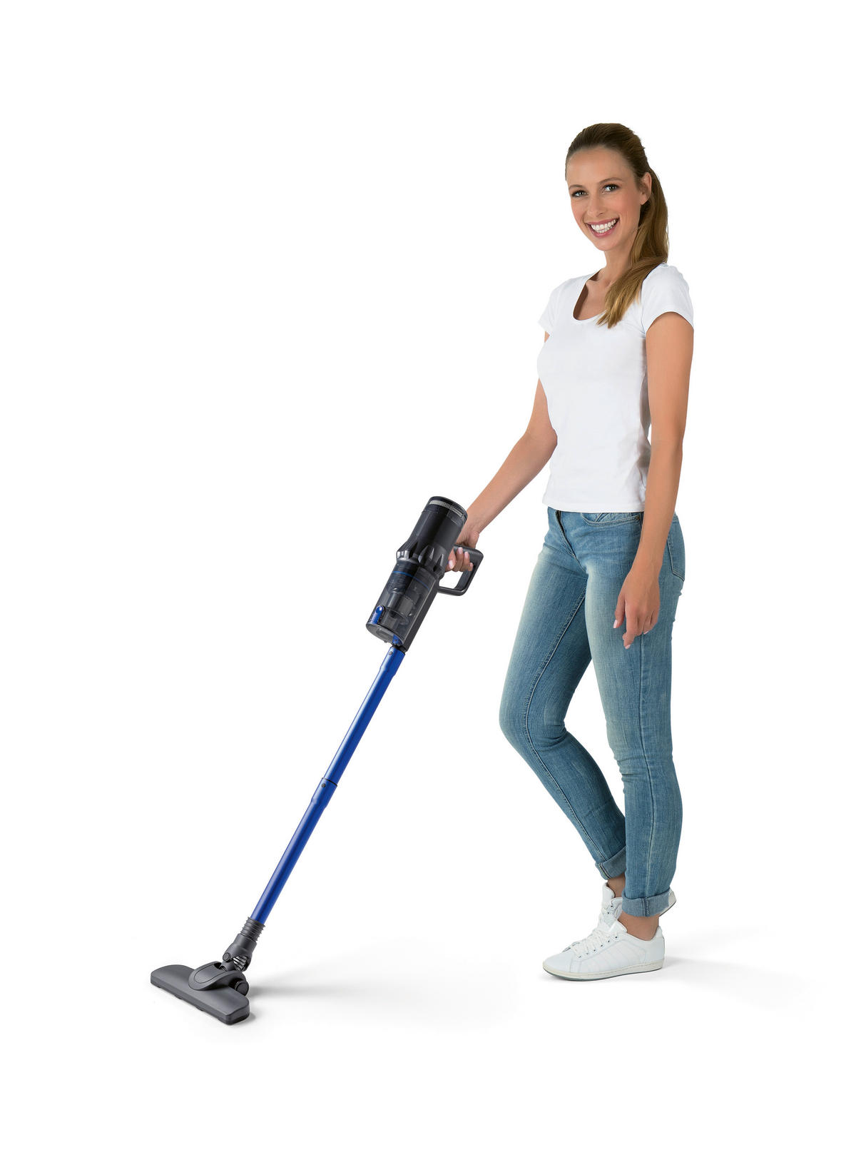 CLEANmaxx Akku-Staubsauger blau grau B/H/L: ca. 18,1x24,5x39,5 cm Akku-Staubsauger_Zyklon - blau/grau (39,50/18,10/24,50cm) - CLEANmaxx