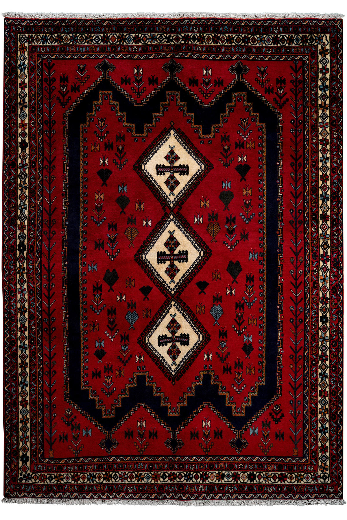 PersaTepp Teppich Afshar rot B/H/L: ca. 163x1x234 cm Afshar - beige/rot (234,00/163,00/1,00cm) - PersaTepp