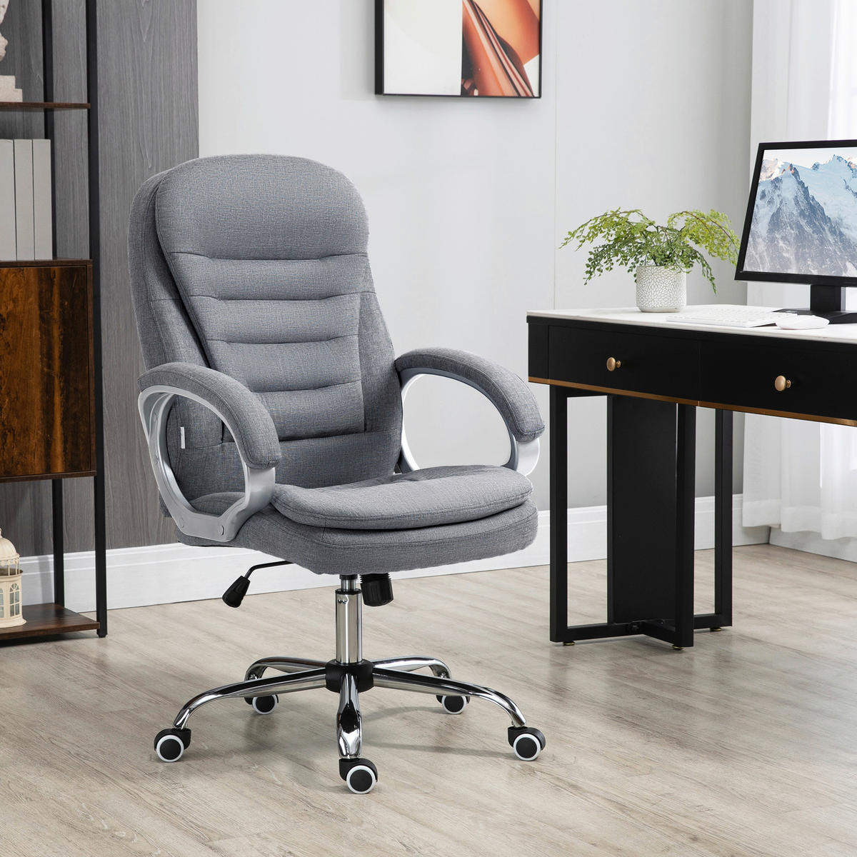 Drehstuhl 921-170GY grau 921-170GY - grau (75,00/111,00/64,00cm) - Vinsetto
