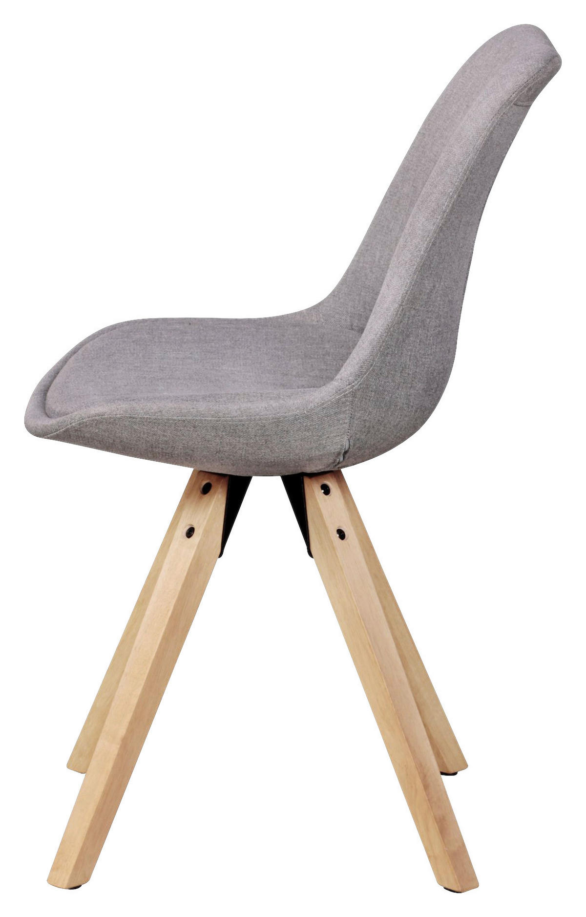 Stuhl 2er-Set hellgrau natur Stoff Echtholz B/H/T: ca. 49x87x52 cm 2er-Set - hellgrau/natur (49,00/87,00/52,00cm) - Wohnling