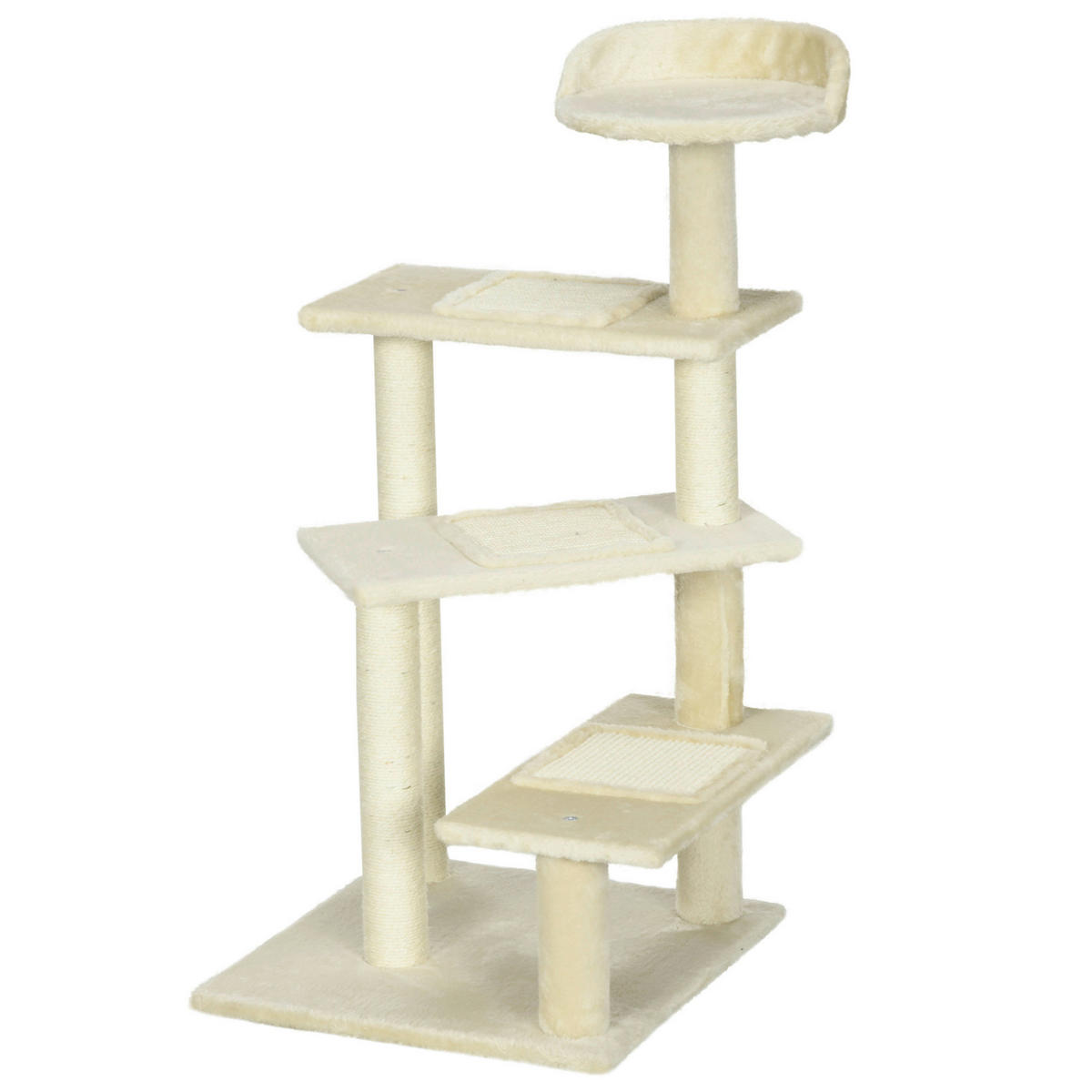 PawHut Katzenkratzbaum beige Spanplatte B/H/L: ca. 50x100x50 cm Katzenkratzbaum - beige (50,00/50,00/100,00cm) - PawHut