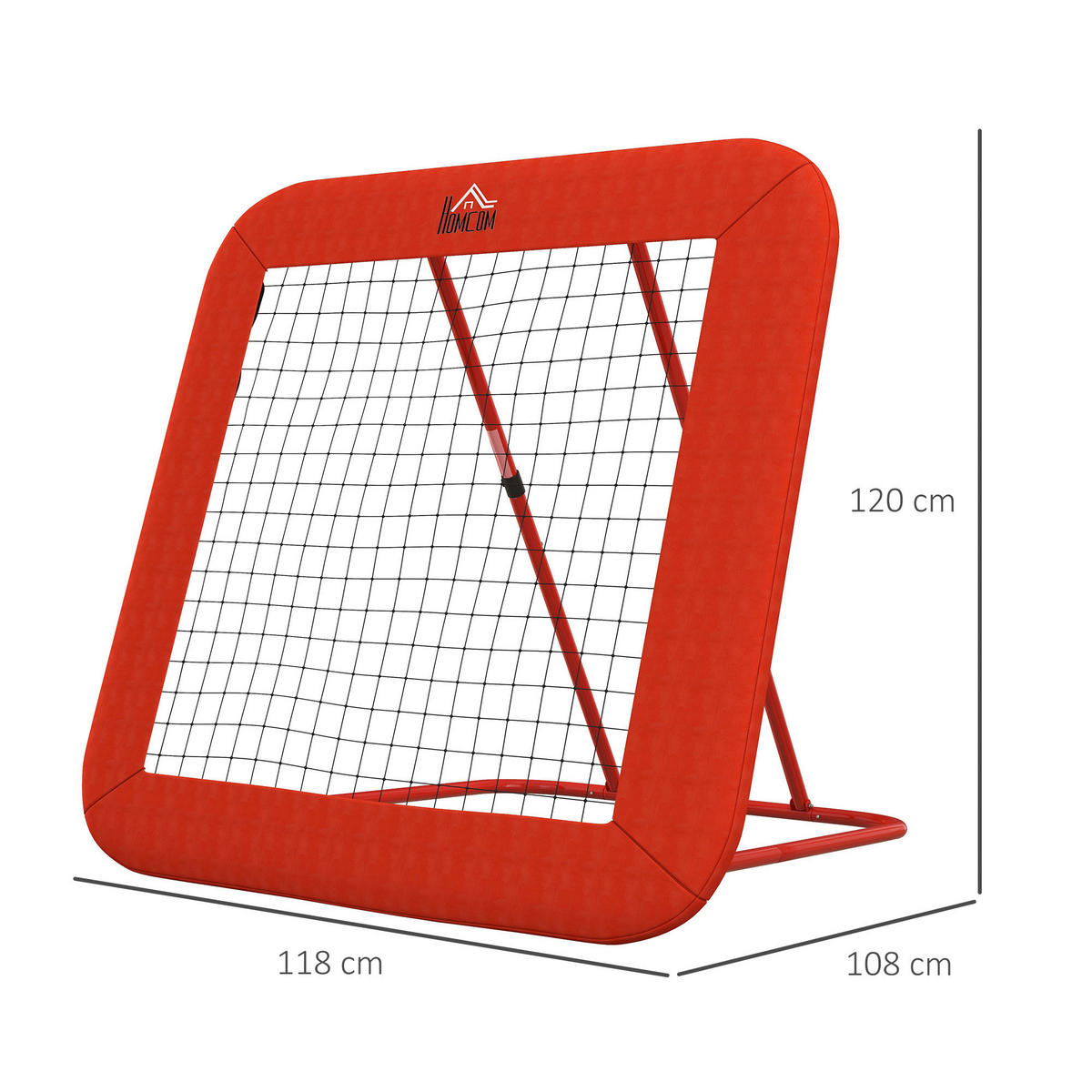 HOMCOM Fußball Rebounder rot Metall B/H/L: ca. 118x120x128 cm Fußball Rebounder - rot (128,00/118,00/120,00cm) - HOMCOM