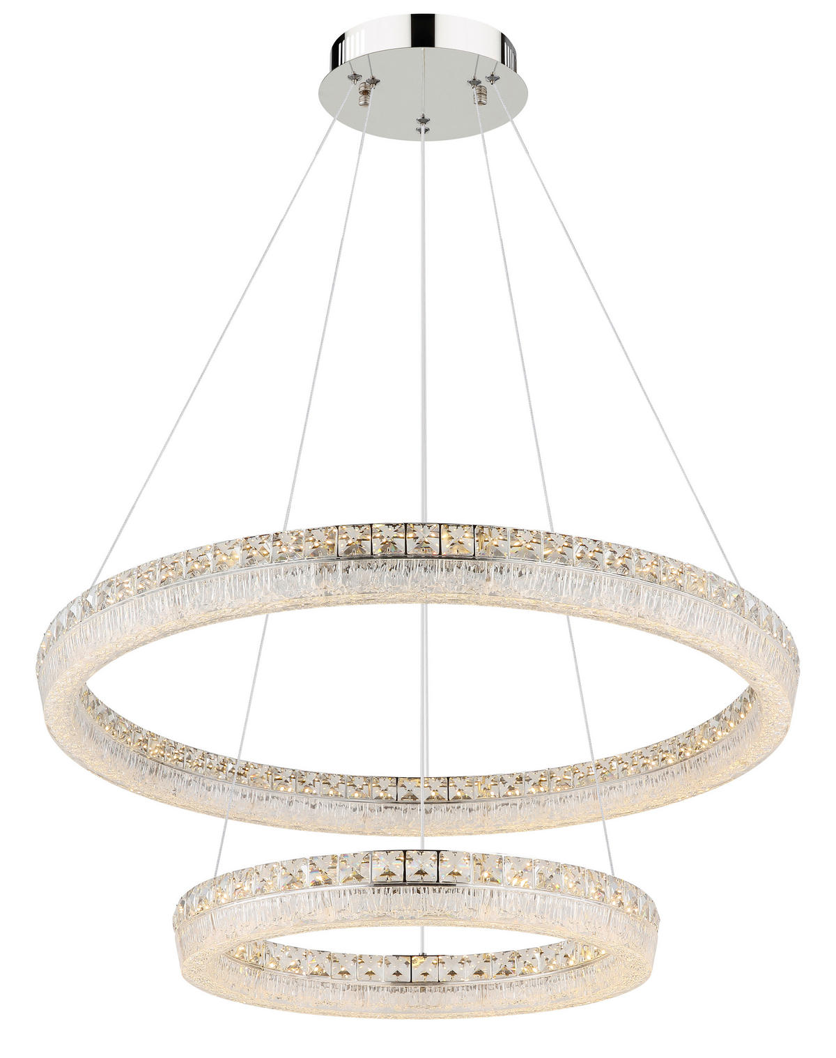 GLOBO Hängeleuchte klar Chrom Acryl Metall Glas H/D: ca. 120x80 cm 1.0 Brennstellen Laurel - klar/Chrom (80,00/120,00cm) - GLOBO