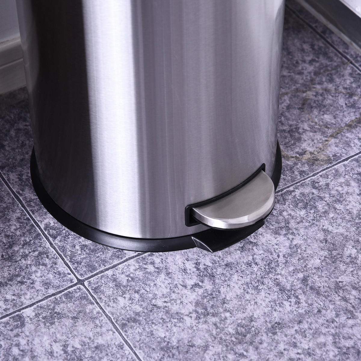 HOMCOM Treteimer silber Treteimer - schwarz/silber - HOMCOM