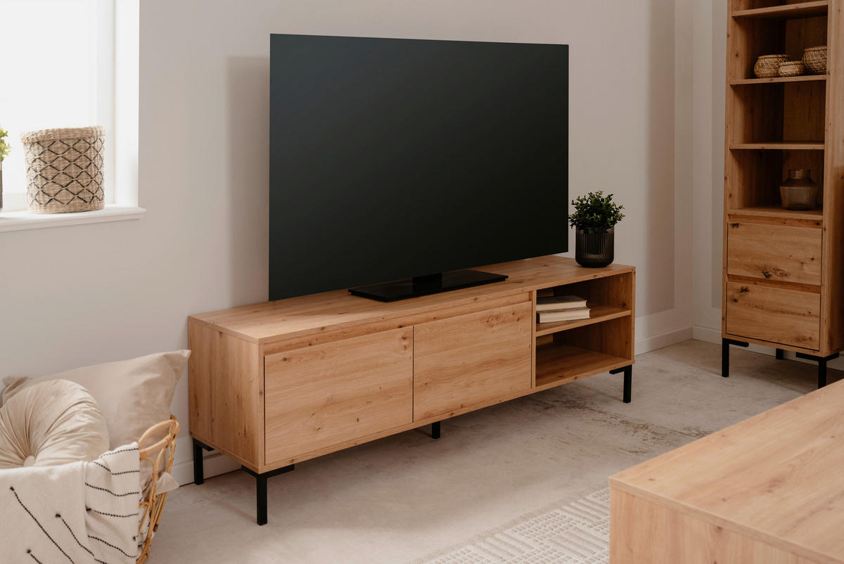 TV-Lowboard Korsika Eiche Artisan Nachbildung B/H/T: ca. 150x49x40 cm Korsika - Eiche (150,00/49,00/40,00cm)