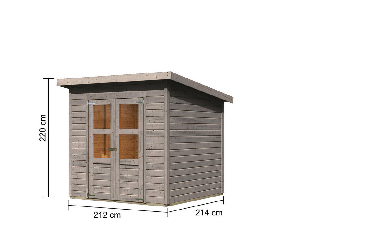 Karibu Gartenhaus Tony 1 grau B/H/L: ca. 214x219x210 cm Tony 1 - grau (210,00/214,00/219,00cm) - Karibu