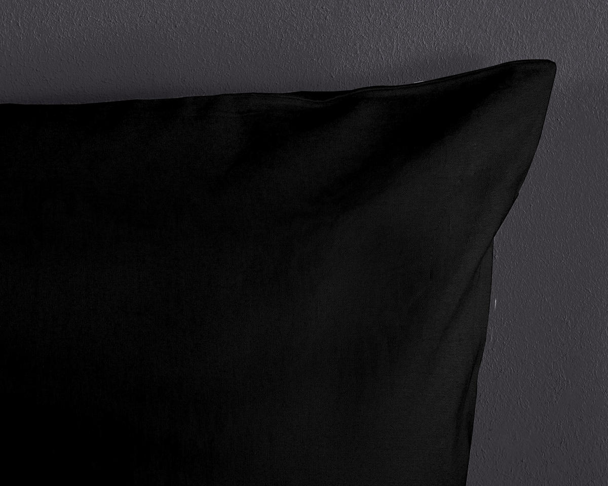 Baumwoll Bettwäsche Bettwäsche-Baumwolle_uni schwarz - schwarz (135,00/200,00cm) - Good Morning