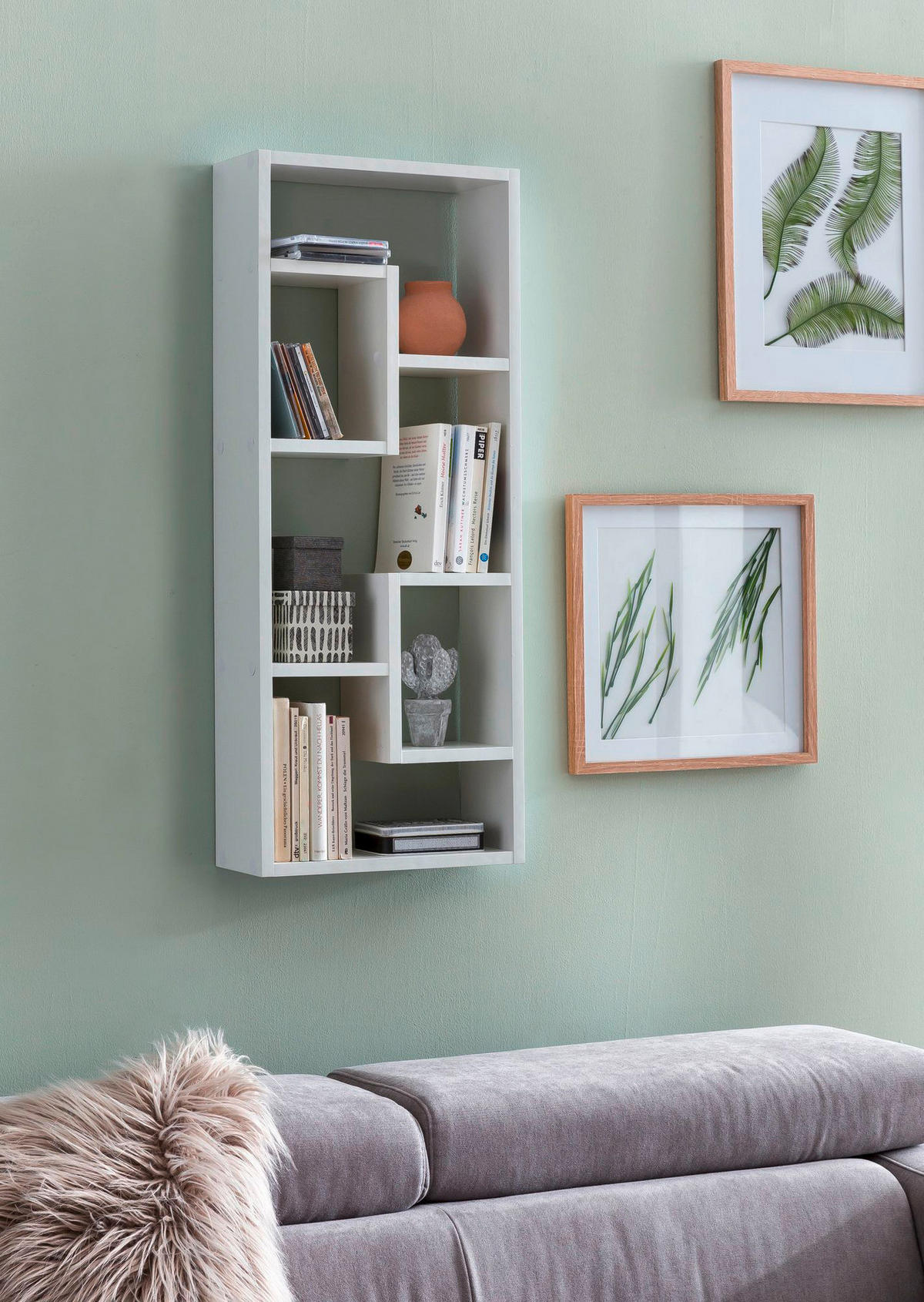 Wandregal weiß B/H/T: ca. 36x90x14,5 cm Wandregal - weiß (36,00/90,00/14,50cm) - Wohnling