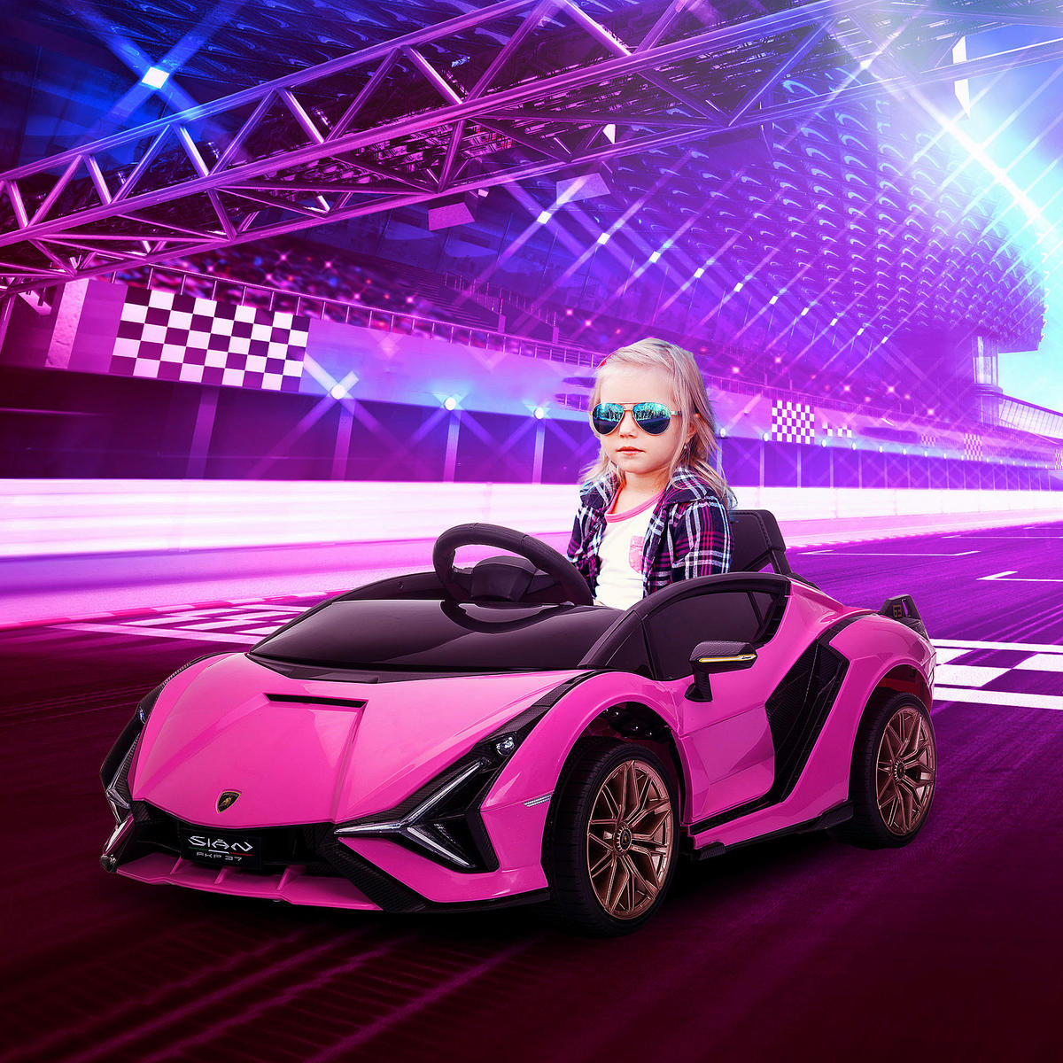 HOMCOM Kinder-Elektroauto rosa B/H/L: ca. 62x40x108 cm Kinder-Elektroauto - rosa (108,00/62,00/40,00cm) - HOMCOM