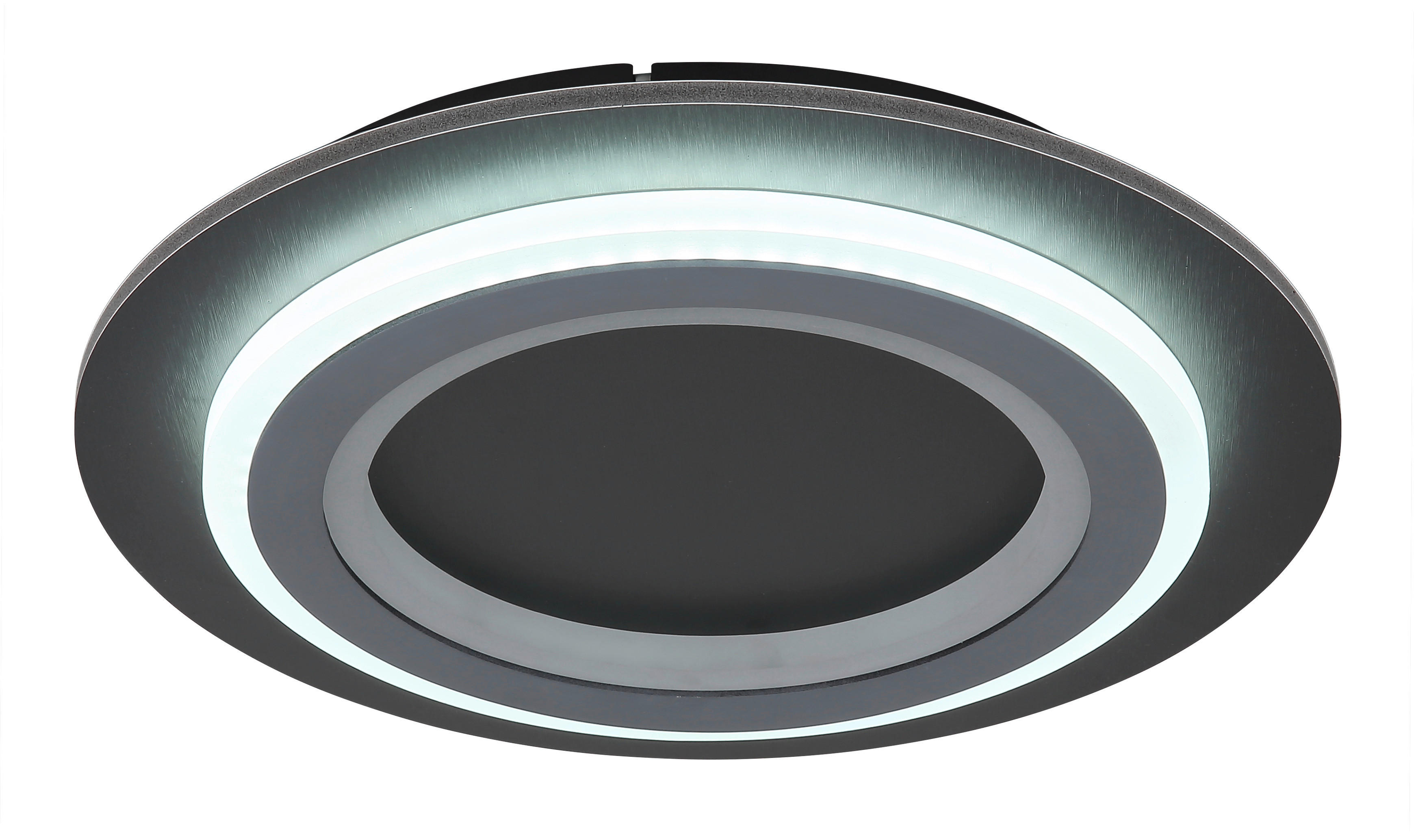 GLOBO LED-Deckenleuchte mattschwarz Opal grau Metall Kunststoff Acryl H/D: ca. 5,5x34 cm 1 Brennstellen JAYDEN - Opal/mattschwarz (34,00/5,50cm) - GLOBO