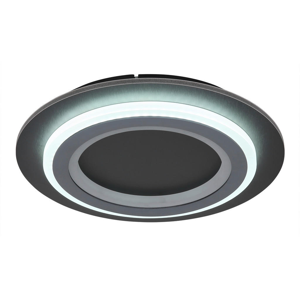 Thumbnail - GLOBO LED-Deckenleuchte mattschwarz Opal grau Metall Kunststoff Acryl H/D: ca. 5,5x34 cm 1 Brennstellen